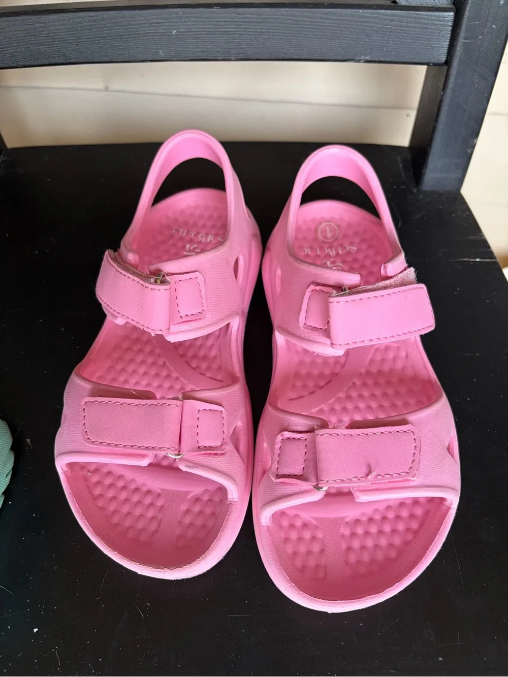 Kids Pink Adjustable Strap Sandals Girls 1